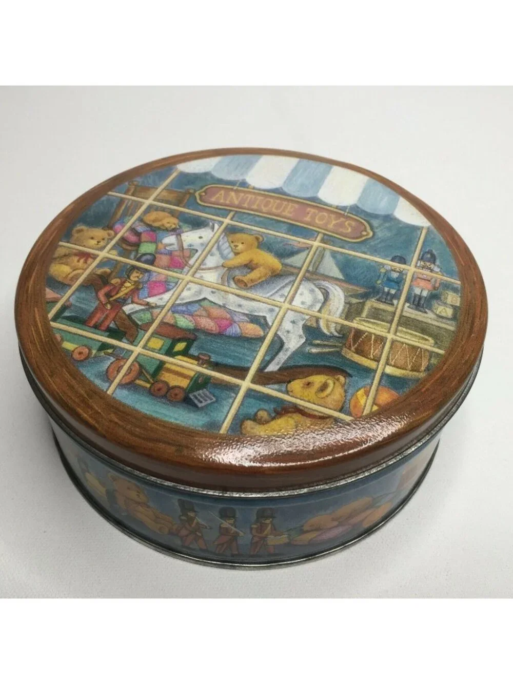 Antique Toys Decorative Cookie Candy Tin Holiday Baking Gift Giving Present